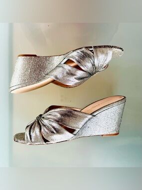 Loeffler Randall silver wedge heel
